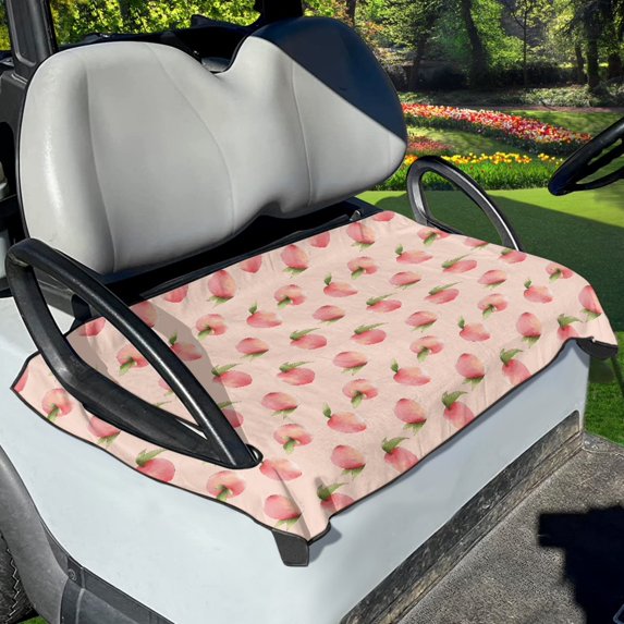 Xoenoiee Peach Pattern Universal Fit Golf Cart Seat Cover for Most 2 Passenger Club Car Lightweight Soft Breathable Fabric Golf Cart Seat Towel Protector