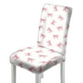 thumbnail image 1 of Xoenoiee Pink Bow Print Dining Chair Covers, Soft Dining Room Chair Covers Stretch Kitchen Chair Cover, Washable Parsons Chair Slipcovers Protective for Wedding Restaurant, 1 Pack, 1 of 7