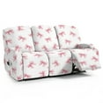 thumbnail image 1 of Xoenoiee Pink Bow Print Recliner Sofa Covers 3 Seater, Stretch Recliner Sofa Slipcovers with Storage Pockets Soft Reclining Couch Covers for Kids Pet, 1 of 7