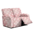 thumbnail image 1 of Xoenoiee Pink Heart Love Print Recliner Loveseat Cover, 6-Piece Stretch Slipcover Valentine's Day Decoration for 2-Seater Sofa, Washable Furniture Protector with Side Pockets for Pets Kids, 1 of 6
