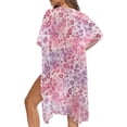thumbnail image 1 of Xoenoiee Pink Leopard Print Bathing Suit Cover Up for Women Chiffon Beach Coverup Sheer Summer Kimono Cardigan Swimsuit for Hawaiian Beach, 1 of 7