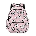 thumbnail image 1 of Xoenoiee Pink Soccer Bow Heart Pattern Kids Backpack for Girls Preschool Kindergarten Elementary School Backpack Bookbag Schoolbag Travel Daypack with Adjustable Padded Straps, 1 of 7
