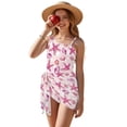 thumbnail image 1 of Xoenoiee Pink Starfish Seashell Conch Print Girls One Piece Swimsuit Teen Bathing Suit with Mesh Cover Up Skirt, Quick Dry Swimwear Beachwear with Adjustable Strap, 17-18 Years, 1 of 7
