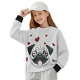 thumbnail image 1 of Xoenoiee Pug Dog Heart Print Girls Oversized Sweatshirt Crewneck Pullover Long Sleeve Soft Comfy Outerwear Casual Tops for Fall Winter, 7-8 Years, 1 of 7