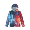 thumbnail image 1 of Xoenoiee Pull-Over Kids Hooded Sweatshirt with Front Kangaroo Pocket Long Sleeve Hoodies Hooded Sportwear Fall Winter Athleticwear for Workout, Water Flame Print, M, 1 of 7