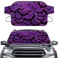 thumbnail image 1 of Xoenoiee Purple Bat Print Car Windshield Cover, Heavy Duty Protective Windscreen Cover, Snow Ice Frost Sun UV Dust Water Resistant Fit for Cars SUVs, 1 of 7