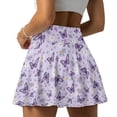 thumbnail image 1 of Xoenoiee Purple Butterfly Daisy Flower Print Tennis Skirt for Women High Waisted Golf Skirts with Pockets Shorts Athletic Pleated Skorts Plus Size, M, 1 of 6