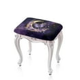 thumbnail image 1 of Xoenoiee Purple Butterfly Moon Flower Marble Print Stool Covers Rectangle Stretch Rectangle Bar Stool Covers with Elastic Band Jacquard Chair Seat Slipcover for Wooden Metal Bench, 2 Pack, 1 of 6