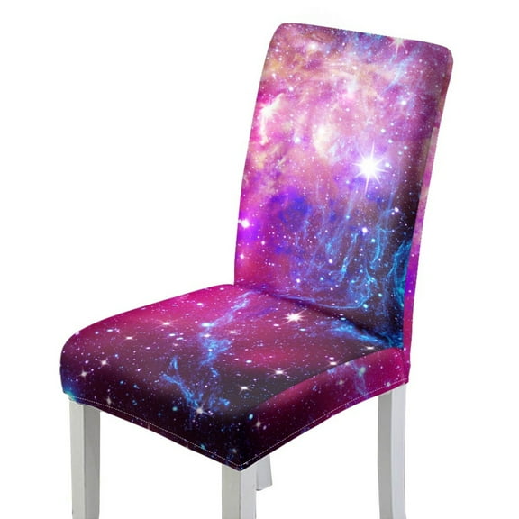 Xoenoiee Purple Galaxy Print Dining Chair Covers Stretch Chair Slipcovers Anti-Slip Covers for Dining Chair Removable Washable Parsons Kitchen Chair Covers, 1 Set