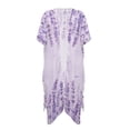 thumbnail image 1 of Xoenoiee Purple Lavender Print Kimonos for Women Casual Swimsuit Coverup Lightweight Boho Kimono Cardigans Open Front Cover Ups for Summer, 1 of 7