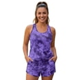 thumbnail image 1 of Xoenoiee Purple Tie Dye Print Womens Swimsuits Tummy Control Tankini Sets Two Piece Bathing Suits High Waist Swimwear Swim Tank Tops with Shorts, 2XL, 1 of 7
