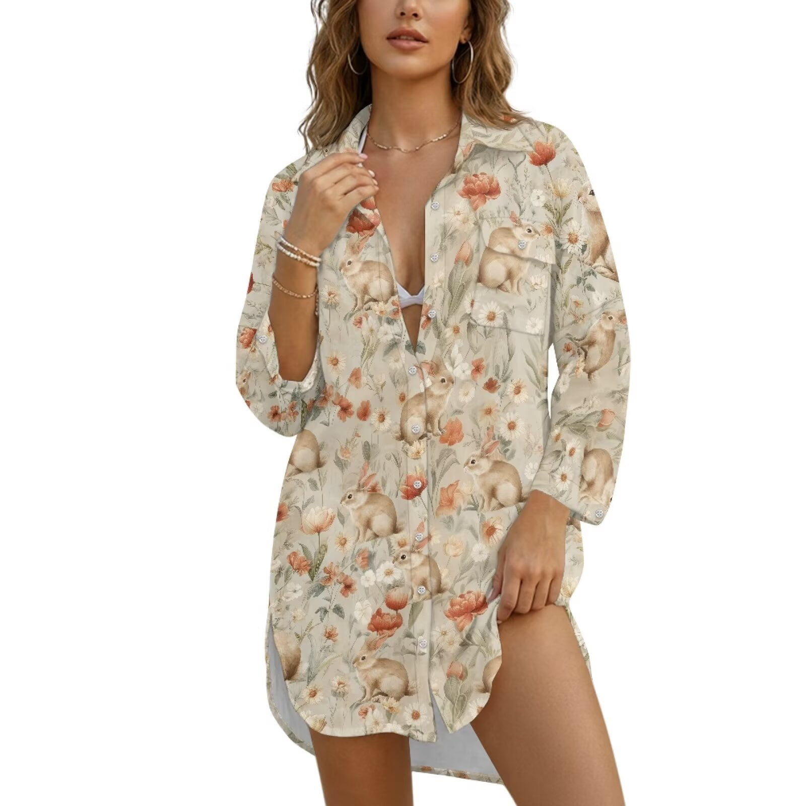 Jessica Rabbit Bathing Suit Xoenoiee Rabbit Bunny Daisy Flower Print Womens Bathing Suit Cover Ups ...