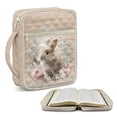 thumbnail image 1 of Xoenoiee Rabbit Bunny Flower Pattern Bible Cover Case for Women Men, Large Bible Bag Organizer Quilted Study Supplies Accessories Carrying Cases with Handle, Portable Tote Bag Christian Gifts, 1 of 7