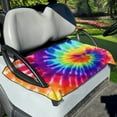 thumbnail image 1 of Xoenoiee Rainbow Colorful Tie Dye Pattern Golf Cart Seat Covers for EZGO Yamaha Club Car, All Seasons Golf Cart Seat Towel/Blanket, Soft Microfiber, Machine Washable, 1 of 5