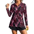 thumbnail image 1 of Xoenoiee Raven Crow Rose Flower Print Women's Polo Shirts Long Sleeve Quick Dry UPF 50+ Sun Protection Golf Tops V Neck Collared Design for Business Casual Work Tennis Pickleball Athletic, Size S, 1 of 7