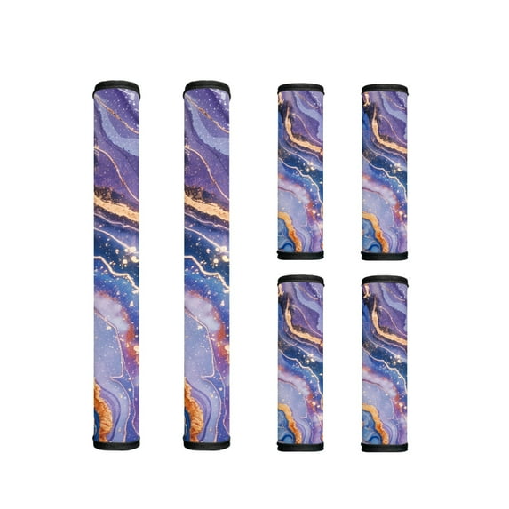 Xoenoiee Refrigerator Door Handle Cover Set of 6 Soft Kitchen Appliance Gloves Fridge Microwave Dishwasher Handle Cloth Protector Home Decor, Blue Violet Golden Marble