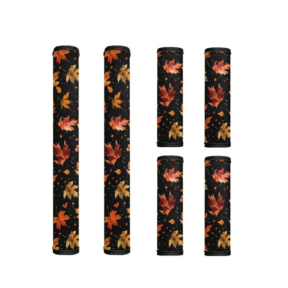 Xoenoiee Refrigerator Door Handle Covers Neoprene Fabric Protective Appliance Handle Keep Clean for Fridge Microwave Dishwasher Handle Home Decor, 6 PCS, Maple Leaf Black