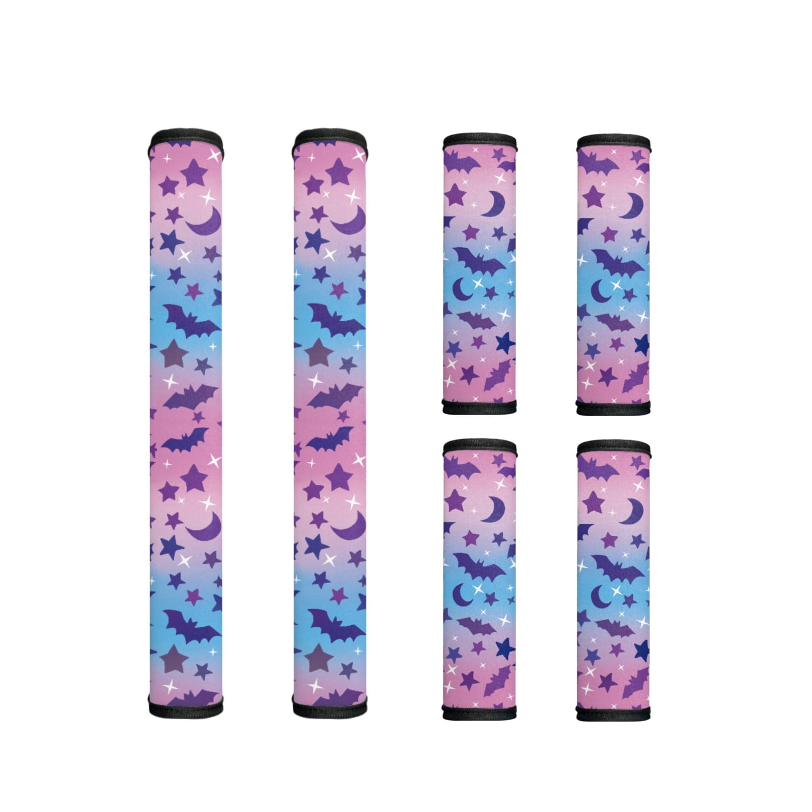 Xoenoiee Refrigerator Door Handle Covers Protective Neoprene Kitchen Appliance Gloves with Hook and Loop Fastener Handle Sleeve Protector Home Decor, 6 PCS, Bat Moon Star Blue Pink
