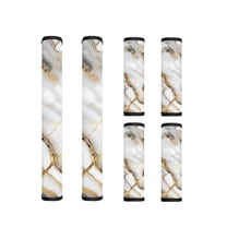 Xoenoiee Refrigerator Door Handle Wraps Anti-skid Soft Protector Covers Keep Kitchen Appliances Clean, 6 PCS Fridge Microwave Dishwasher Door Handle Cloth Decor, White Golden Marble