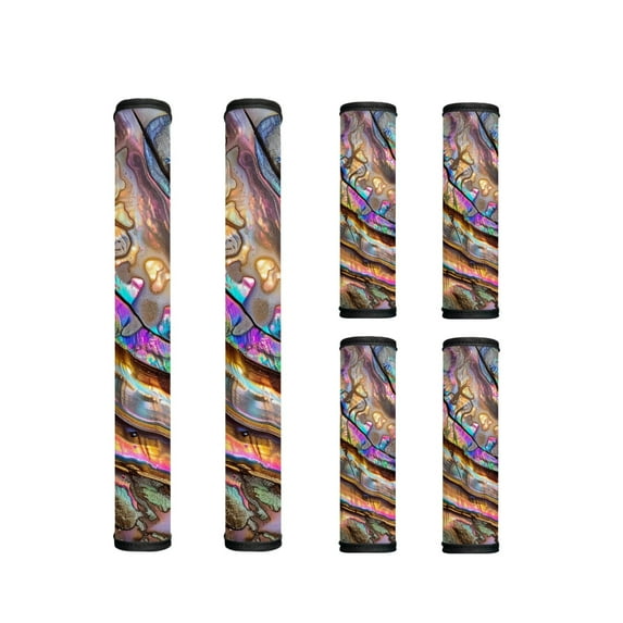 Xoenoiee Refrigerator Door Handle Wraps Set of 6 Kitchen Appliance Anti-static Protector Covers Sturdy with Hook and Loop Fastener Fridge Dishwasher Oven Home Decor, Colored Marble