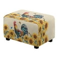 thumbnail image 1 of Xoenoiee Rooster Chicken Print Stretch Ottoman Cover Ottoman Slipcover Sofa Cover Sunflower Daisy Butterfly Footstool Protector Storage Ottoman Covers Furniture Protector with Elastic Bottom, S, 1 of 7