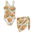 thumbnail image 1 of Xoenoiee Rose Flower Pattern Girls Swimsuit One Piece Bathing Suit with Mesh Cover Up, Tummy Control Swimwear Summer Outfits with Adjustable Strap, Size 9-10 Years, 1 of 7
