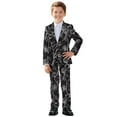 thumbnail image 1 of Xoenoiee Rose Flower Print Boys Outfit Kids Tuxedo Suit Set Teens Graduation Outfits Dress Wear Blazer Set Prom Outfit, Size 5-6 Years, 1 of 7