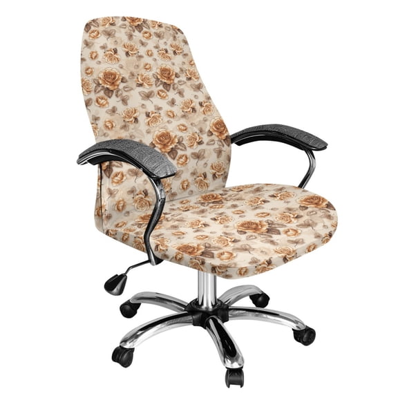 Xoenoiee Rose Pattern Computer Office Chair Cover, Stretchable Chair Covers Chair Slipcover, Anti-Dust Chair Protective Slipcover, Universal Chair Slipcover Protector, S