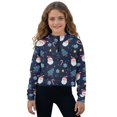 thumbnail image 1 of Xoenoiee Santa Claus Candy Tree Snowflake Star Print Half Zip Crop Sweatshirt for Girls Christmas Long Sleeve Pullover Tops Kids Lightweight Hoodie Winter Clothes, Size 5-6 Years, 1 of 7