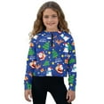 thumbnail image 1 of Xoenoiee Santa Claus Snowman Deer Tree Star Snowflake Print Girls's Cropped Sweatshirts Christmas Fall Sweaters Hoodies Half Zip Pullover Long Sleeve Shirts Clothes with Pocket, Size 5-6 Years, 1 of 7