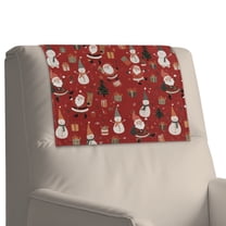 Xoenoiee Santa Claus Snowman Gift Print Leather Headrest Cover for Recliner Chair, Sofa Headrest Protector, Theater Seat Cover Head Protector Covers for Home & Office Sofa, Christmas Decor, 1 Pack