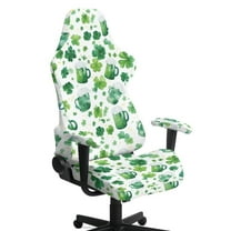 Xoenoiee Shamrock Beer Print Gaming Chair Covers Slipcovers, St. Patrick's Day Decoration Stretchable Elastic Computer Reclining Gaming Chair Seat Cover with Armrest Cover (No Chairs)