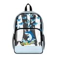thumbnail image 1 of Xoenoiee Shark Surfboard Wave Print Clear Backpack for Boys Teens, Large Capacity School Bag Bookbag for Elementary Middle High Students, PVC See Through 17 Inch Lightweight Bookpack Knapsack, 1 of 7