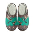 thumbnail image 1 of Xoenoiee Soft Cosy Slippers for Winter Warm Slippers with Non-Skid Sole for Women Men Indoor Outdoor Slip-On House Shoes, Boho Mandala Hummingbird Pattern, 7-8 W/5.5-6 M, 1 of 1