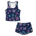 thumbnail image 1 of Xoenoiee Star Firework Print Tankini Swimsuits for Girls Kids, 4th of July Modest Swimsuit Bathing Suit Two Piece Blouson Tankini with Sports Top and Boyshorts, Size 6-7 Years, 1 of 7