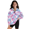 thumbnail image 1 of Xoenoiee Star Tie Dye Print Girls Casual Oversized Half Zip Sweatshirts Long Sleeve Pullover Jackets Zipper Fall Winter Outfits, 5-6 Years, 1 of 7