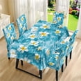 thumbnail image 1 of Xoenoiee Starfish Plumeria Flower Print 5 Pieces Tablecloth and Dining Chair Slipcovers Removable Table Cloth Dustproof Chair Cover Furniture Protector for Kitchen Decor, 1 of 6