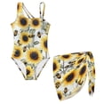 thumbnail image 1 of Xoenoiee Sunflower Bee Print Girls Swimsuits Halter One Piece Bathing Suit with Cover Up Skirt Adjustable Strap Teen Girl Swimsuit Swimwear Set, Size 7-8 Years, 1 of 7