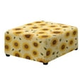 thumbnail image 1 of Xoenoiee Sunflower Bee Print Ottoman Covers Slipcover Square 1 Piece Form Fit Stretch Folding Storage Covers Ottoman Slipcovers Removable Footrest Covers Elastic Bottom Washable, L, 1 of 7