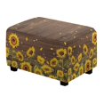 thumbnail image 1 of Xoenoiee Sunflower Bee Wood Print Ottoman Covers Slipcover Rectangle Ottoman Protector Covers with Elastic Band for Footrest Foot Stool Furniture, Machine Washable, S, 1 of 7