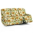 thumbnail image 1 of Xoenoiee Sunflower Butterfly Print 3 Seats Recliner Slipcovers Pieces Stretch Reclining Sofa Chair Covers Washable Couch Cover Furniture Protector with Side Pockets, 1 of 7