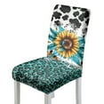thumbnail image 1 of Xoenoiee Sunflower Cow Leopard Print Dining Room Chair Covers Slipcovers, Spandex Super Fit Stretch Removable Washable Kitchen Parsons Chair Covers Protector for Dining Room, Hotel, Ceremony, 1 Pack, 1 of 7
