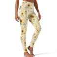thumbnail image 1 of Xoenoiee Sunflower Daisy Bee Print High Waisted Yoga Leggings, 1 of 6
