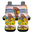 thumbnail image 1 of Xoenoiee Sunflower Horse Print Universal Car Seat Cover Full Set Automotive Accessories Interior Seat Covers Vehicle Seats Protector For Front Seat and Rear Bench, for Truck SUV Cars, 1 of 7
