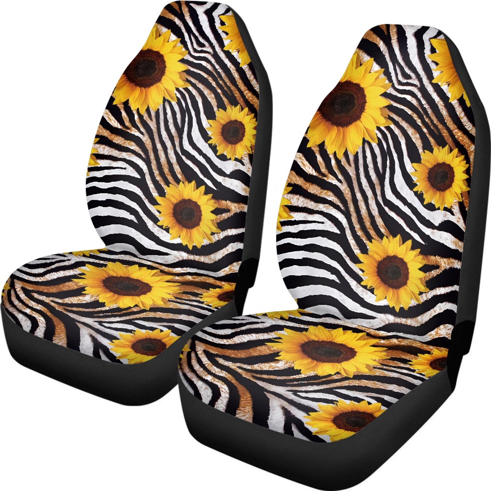 2 Seats/5 Seats 15 Colors Car Front Seat Sunflower Printing Four