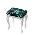 thumbnail image 1 of Xoenoiee Teal Turtle Hibiscus Print Stool Covers Rectangular with Elastic Bands, Vanity Stool Covers Stretch Washable Saddle Bar Stool Slipcover Bench Seat Protector, 2 Pack, 1 of 6