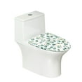 thumbnail image 1 of Xoenoiee Toilet Lid Cover Durable Stretch Fabric Toilet Bowl Lid Cover Washable Soft Elastic Edges Toilet Cover Fit Round Oval Elongated Lids for Bath Decorative Accessories, Eucalyptus Foliage White, 1 of 6