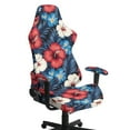thumbnail image 1 of Xoenoiee Tropical Hibiscus Palm Leaves Pattern Stretch Gaming Chair Cover with Armrest Cover, Soft Computer Chair Cover Dust Protection Rotating Desk Chair Protector for Office Computer Racing Seat, 1 of 7