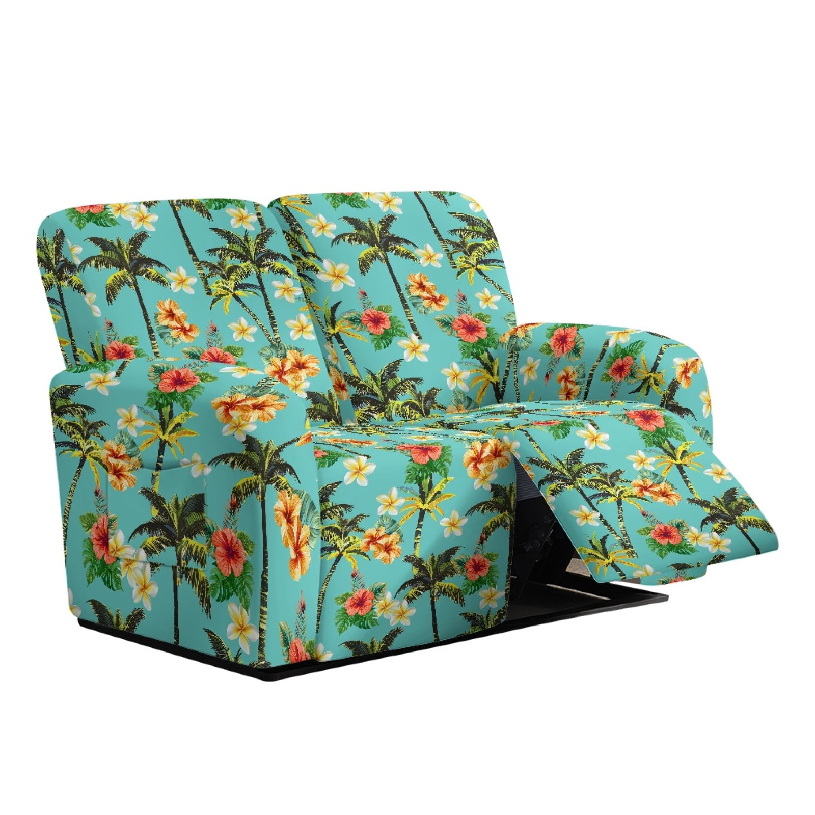 Xoenoiee Tropical Hibiscus Plumeria Palm Tree Print 6-Piece Recliner ...