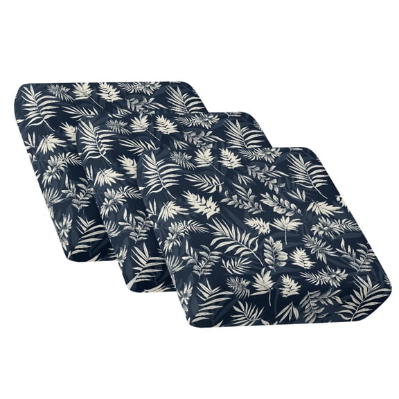Xoenoiee Tropical Leaves Print 3-Piece Stretch Couch Covers Stretch Sofa Cushion Slipcovers Washable Furniture Protector with Non-Slip Elastic Bottom for Living Room